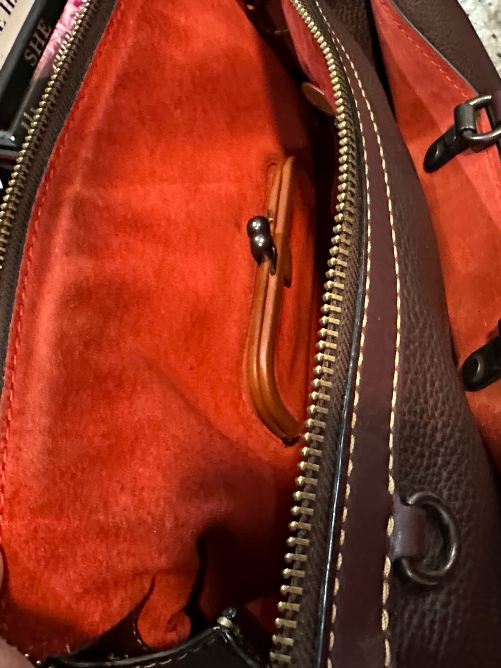 RESERVED - COACH 1941 Rogue 36 Satchel in Oxblood & Pewter w/Suede Interior HTF - Picture 17 of 17